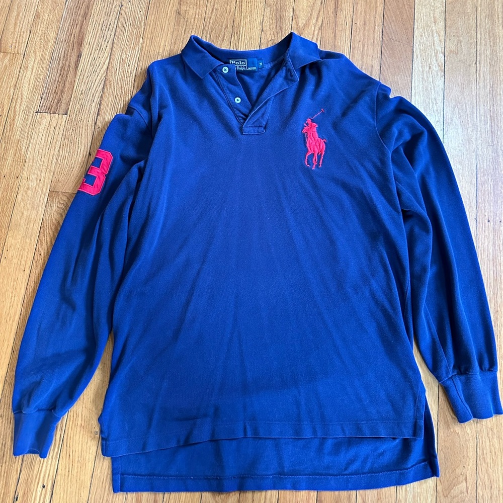 Ralph Lauren Polo Big Pony Long Sleeve Medium Navy Blue
